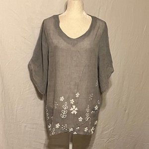 Misslook Soft Gray Cotton Top ~ Size Large